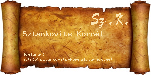 Sztankovits Kornél névjegykártya