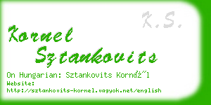 kornel sztankovits business card